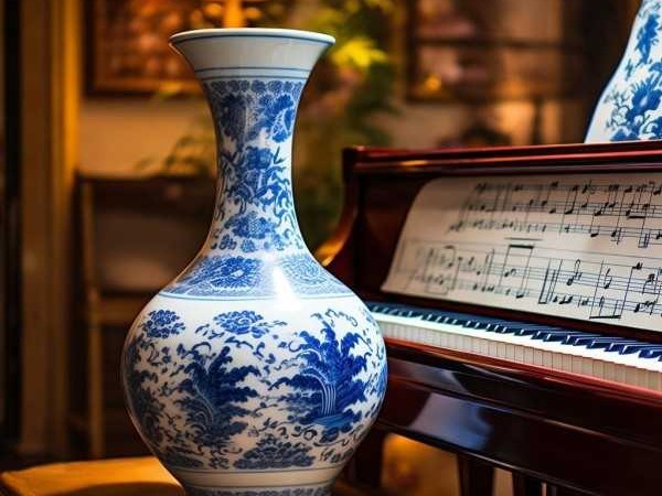 青花瓷五线谱钢琴，跨界艺术融合之美